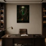 Premium Wall Art Dikey Html Edition – NM3-GRN-AC-V-005 displayed in a contemporary gallery-inspired room