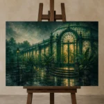 Premium Wall Art Yatay Html Edition – NM3-GRN-EG-H-001 displayed on a studio easel
