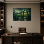 Premium Wall Art Yatay Html Edition – NM3-GRN-EG-H-001 displayed in a contemporary gallery-inspired room