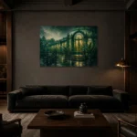 Premium Wall Art Yatay Html Edition – NM3-GRN-EG-H-001 shown in a warm modern interior