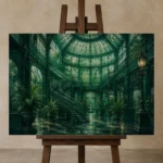 Premium Wall Art Yatay Html Edition – NM3-GRN-EG-H-002 displayed on a studio easel