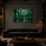 Premium Wall Art Yatay Html Edition – NM3-GRN-EG-H-002 shown in a warm modern interior