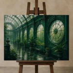 Premium Wall Art Yatay Html Edition – NM3-GRN-EG-H-004 displayed on a studio easel