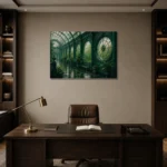 Premium Wall Art Yatay Html Edition – NM3-GRN-EG-H-004 displayed in a contemporary gallery-inspired room
