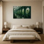 Premium Wall Art Yatay Html Edition – NM3-GRN-EG-H-004 showcased in an elegant minimalist interior
