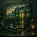 Glasshouse Cabinet Glasshouse Doorway Green Sunroom Wall Art