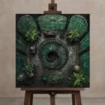 Premium Wall Art Kare Html Edition – NM3-GRN-EG-S-002 displayed on a studio easel