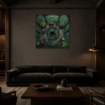 Premium Wall Art Kare Html Edition – NM3-GRN-EG-S-002 shown in a warm modern interior