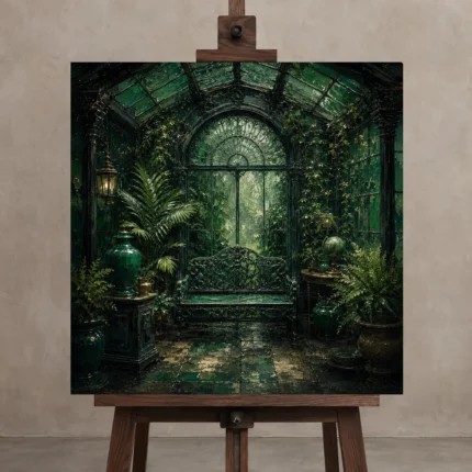 Premium Wall Art Kare Html Edition – NM3-GRN-EG-S-005 displayed on a studio easel