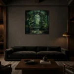Premium Wall Art Kare Html Edition – NM3-GRN-EG-S-005 shown in a warm modern interior
