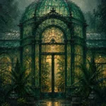 Glasshouse Sentinel Glasshouse Doorway Green Sunroom Wall Art