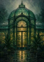 Glasshouse Sentinel Glasshouse Doorway Green Sunroom Wall Art