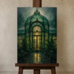 Premium Wall Art Dikey Html Edition – NM3-GRN-EG-V-001 displayed on a studio easel