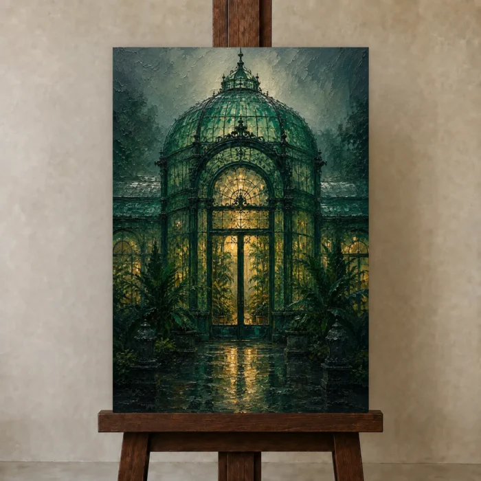 Premium Wall Art Dikey Html Edition – NM3-GRN-EG-V-001 displayed on a studio easel