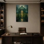 Premium Wall Art Dikey Html Edition – NM3-GRN-EG-V-001 displayed in a contemporary gallery-inspired room