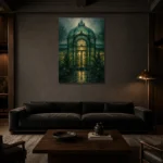 Premium Wall Art Dikey Html Edition – NM3-GRN-EG-V-001 shown in a warm modern interior