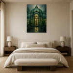 Premium Wall Art Dikey Html Edition – NM3-GRN-EG-V-001 showcased in an elegant minimalist interior