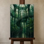 Premium Wall Art Dikey Html Edition – NM3-GRN-EG-V-002 displayed on a studio easel