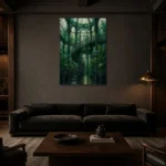 Premium Wall Art Dikey Html Edition – NM3-GRN-EG-V-002 shown in a warm modern interior