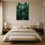 Premium Wall Art Dikey Html Edition – NM3-GRN-EG-V-002 showcased in an elegant minimalist interior