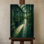 Premium Wall Art Dikey Html Edition – NM3-GRN-EG-V-003 displayed on a studio easel
