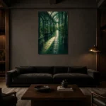 Premium Wall Art Dikey Html Edition – NM3-GRN-EG-V-003 shown in a warm modern interior