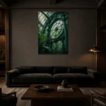 Premium Wall Art Dikey Html Edition – NM3-GRN-EG-V-004 shown in a warm modern interior