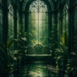 Glasshouse Ascent Vintage Garden Bench Green Living Room Wall Art