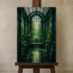 Premium Wall Art Dikey Html Edition – NM3-GRN-EG-V-005 displayed on a studio easel