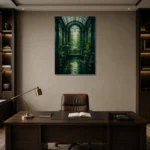 Premium Wall Art Dikey Html Edition – NM3-GRN-EG-V-005 displayed in a contemporary gallery-inspired room
