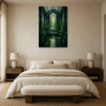 Premium Wall Art Dikey Html Edition – NM3-GRN-EG-V-005 showcased in an elegant minimalist interior
