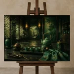 Premium Wall Art Yatay Html Edition – NM3-GRN-JT-H-002 displayed on a studio easel