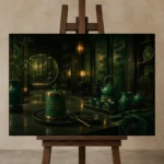Premium Wall Art Yatay Html Edition – NM3-GRN-JT-H-003 displayed on a studio easel