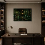 Premium Wall Art Yatay Html Edition – NM3-GRN-JT-H-003 displayed in a contemporary gallery-inspired room