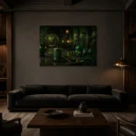 Premium Wall Art Yatay Html Edition – NM3-GRN-JT-H-003 shown in a warm modern interior
