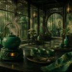 Jade Interlude Steaming Kettle Green Breakfast Nook Wall Art