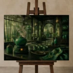 Premium Wall Art Yatay Html Edition – NM3-GRN-JT-H-004 displayed on a studio easel