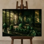 Premium Wall Art Yatay Html Edition – NM3-GRN-JT-H-005 displayed on a studio easel