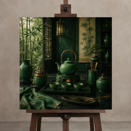 Premium Wall Art Kare Html Edition – NM3-GRN-JT-S-001 displayed on a studio easel