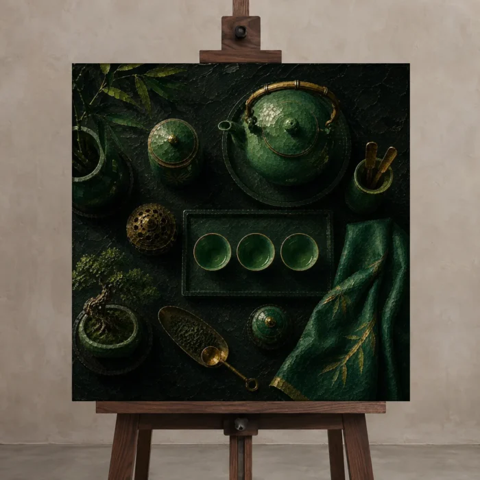 Premium Wall Art Kare Html Edition – NM3-GRN-JT-S-002 displayed on a studio easel