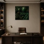 Premium Wall Art Kare Html Edition – NM3-GRN-JT-S-002 displayed in a contemporary gallery-inspired room