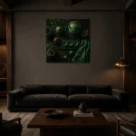 Premium Wall Art Kare Html Edition – NM3-GRN-JT-S-002 shown in a warm modern interior