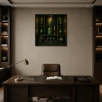 Premium Wall Art Kare Html Edition – NM3-GRN-JT-S-003 displayed in a contemporary gallery-inspired room