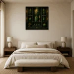 Premium Wall Art Kare Html Edition – NM3-GRN-JT-S-003 showcased in an elegant minimalist interior