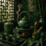 Jade Study Steaming Kettle Green Breakfast Nook Wall Art