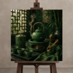 Premium Wall Art Kare Html Edition – NM3-GRN-JT-S-004 displayed on a studio easel