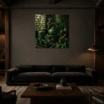 Premium Wall Art Kare Html Edition – NM3-GRN-JT-S-004 shown in a warm modern interior
