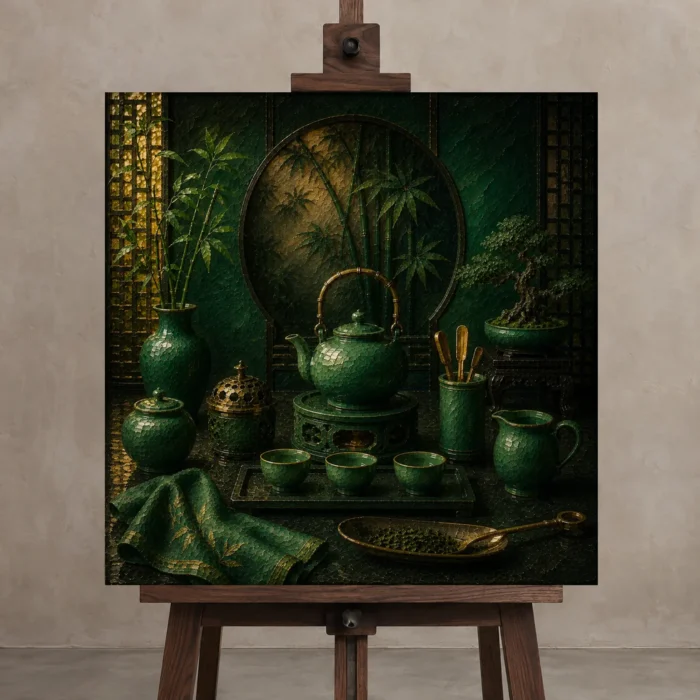 Premium Wall Art Kare Html Edition – NM3-GRN-JT-S-005 displayed on a studio easel