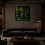 Premium Wall Art Kare Html Edition – NM3-GRN-JT-S-005 shown in a warm modern interior