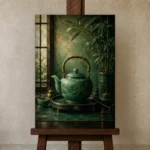 Premium Wall Art Dikey Html Edition – NM3-GRN-JT-V-001 displayed on a studio easel